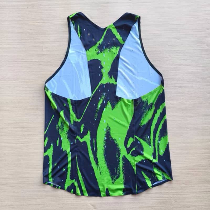 [Venda quente] Tingimento corpo maratona topo diamante liga laminado pista e campo colete masculino correndo de secagem