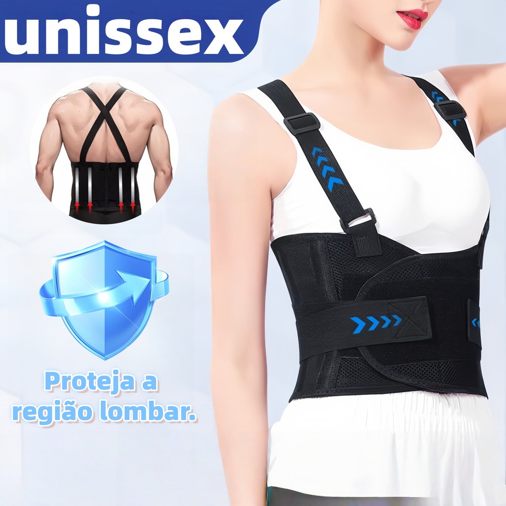 Cinto de Suporte Lombar Ergonômico – Corrige Postura, Protege a Coluna, Ideal para Trabalho com Carga Pesada