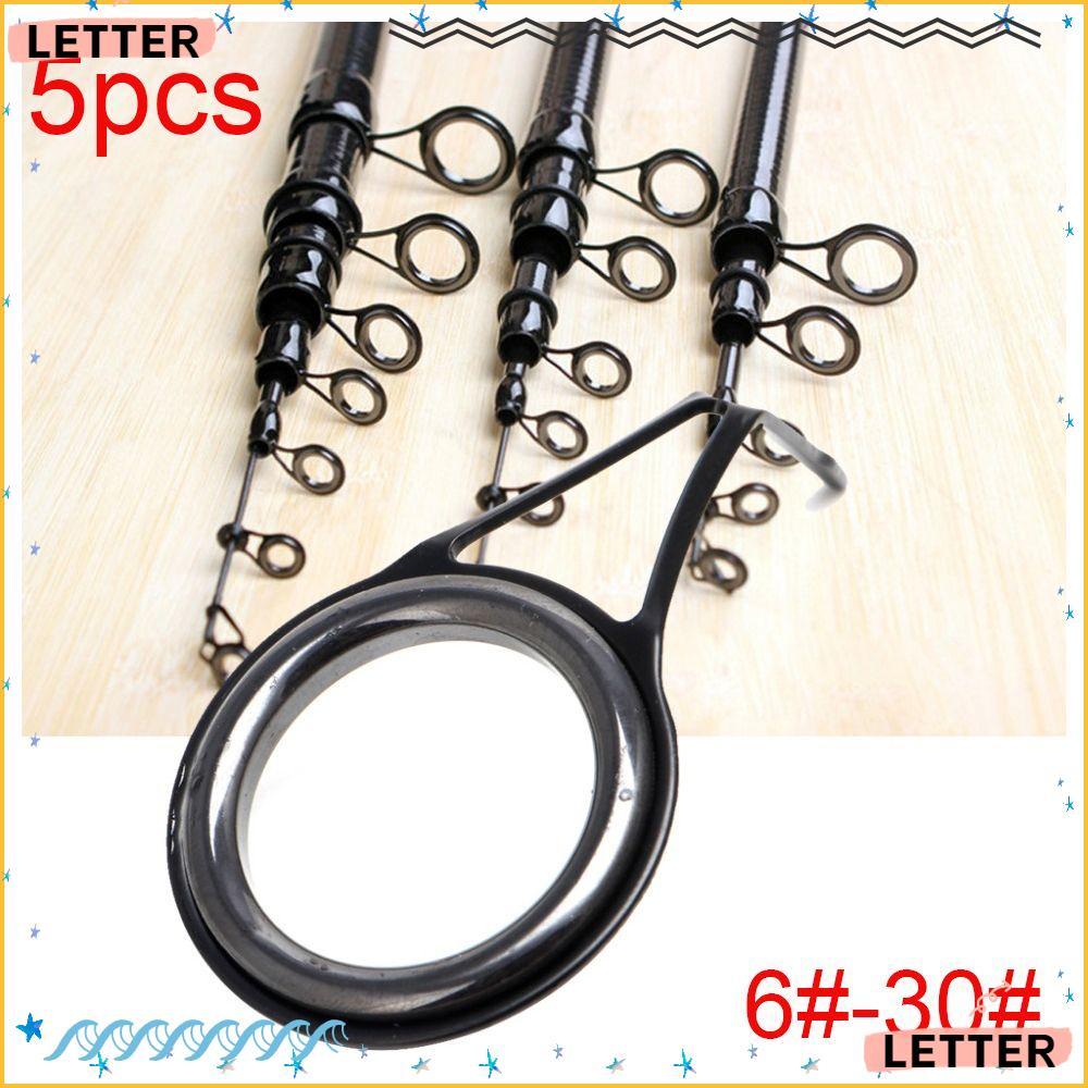Carta 5 Pçs/set Guia De Vara De Pesca Durável Aço Inoxidável 3mm-23mm Kit De Reparo De Ponta De Diâmetro Interno
