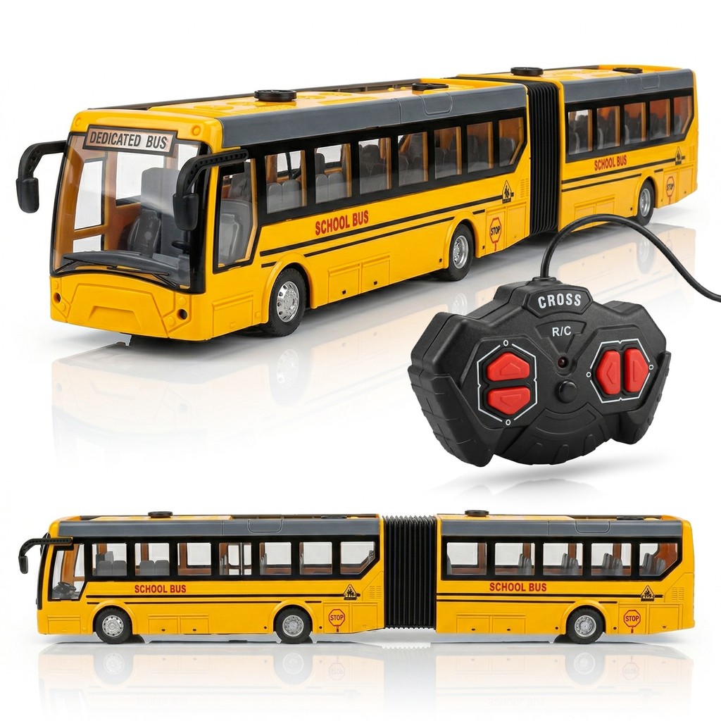 Ônibus School Bus Controle Remoto Sanfonado Com Luz Infantil Para Crianças