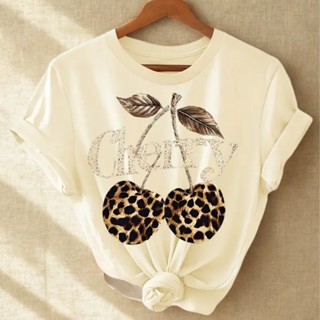 Camiseta Tshirt Feminina Cherry Cereja Onça Pintada em Oferta na Shopee