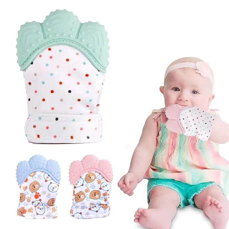 Luva Mordedor para Bebê Infantil de RN a 12 meses em Silicone, Gengiva e Dentição Recém Nascido Anti-Molar Anti-Estresse em Oferta na Shopee