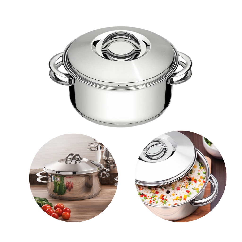 Caçarola Aço Inox Tramontina Solar Funda 20 Cm 3,60l em Oferta na Shopee