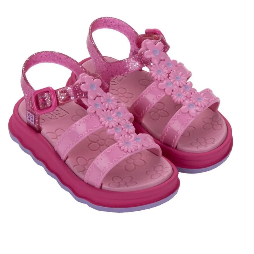 Sandália Infantil Menina Zaxynina Garden- Rosa Chiclete