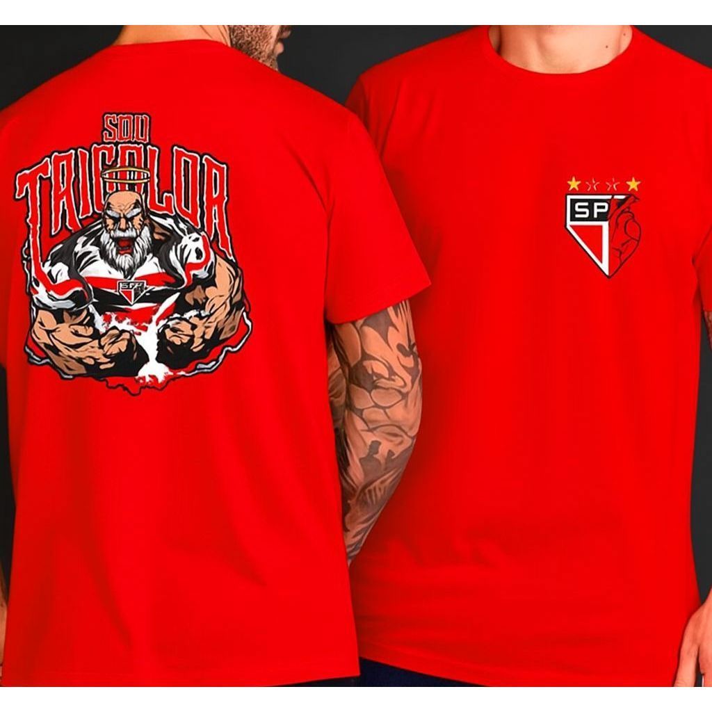 Camisa Camiseta SPFC - O Mundo é seu torcedor Tricolor Soberano 100% Algodão