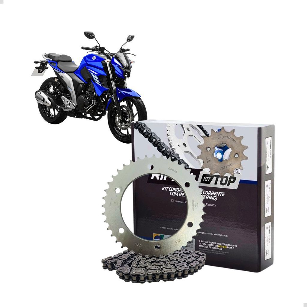 Kit Relação Transmissão Yamaha Fz15 2022 2023 2024 Com Retentor