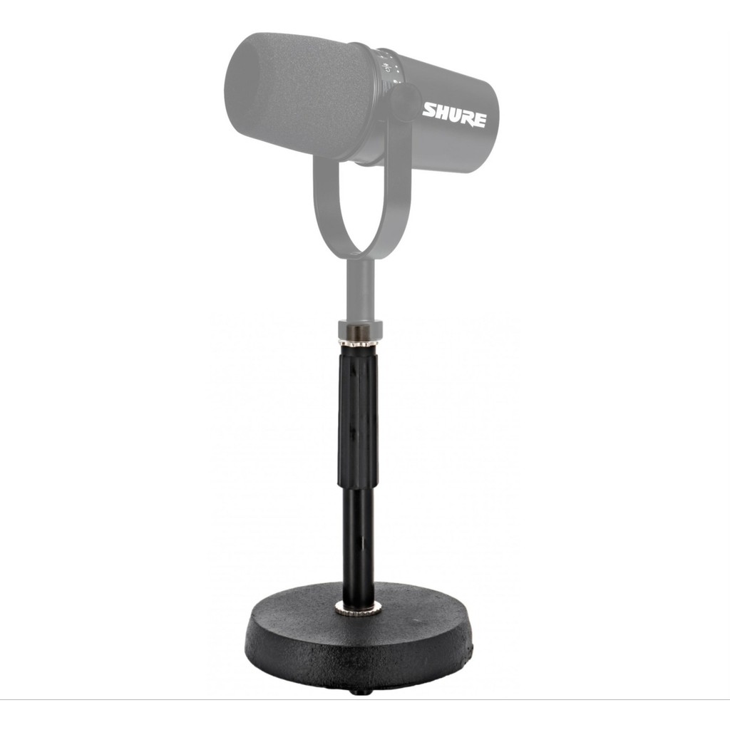 Mini Suporte Reto P/ Microfone SM7B MV7 De Mesa Base Pesada Ajustável Profissional Podcast
