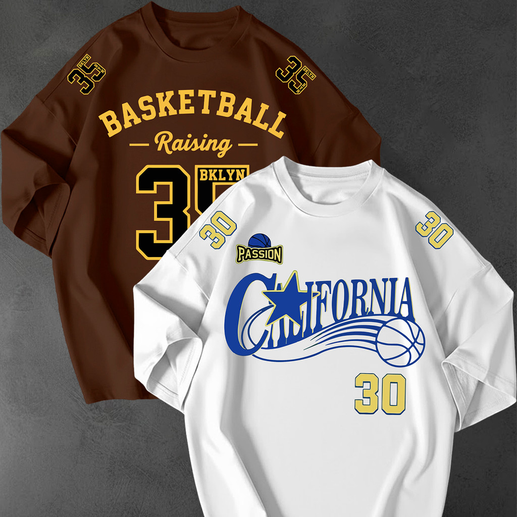 Kit 2 Camisetão Oversized Streetwear Estampa College Eua California Unissex Casual Estilosa Camiseta