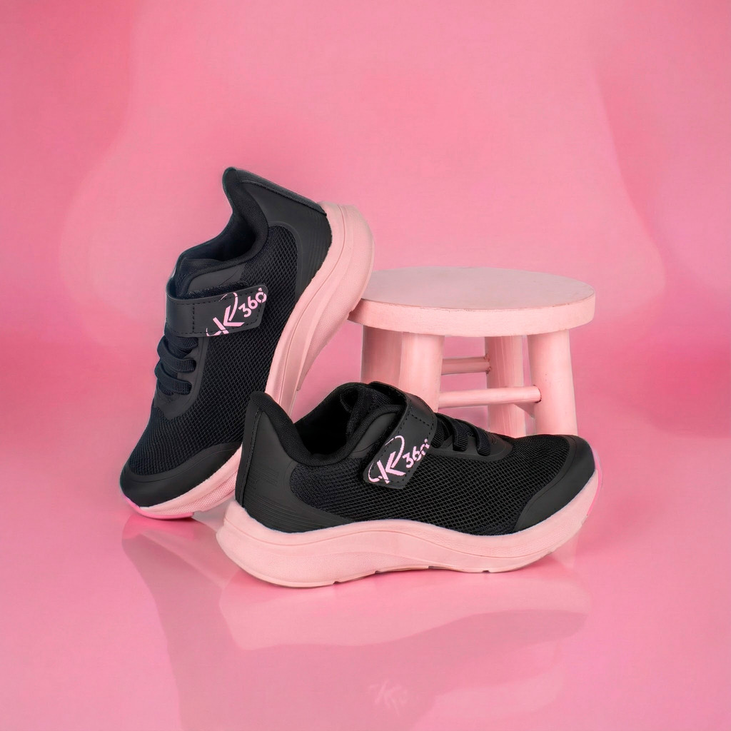 Tênis Infantil Menina Kidy K360 Energy 2 Preto Esportivo Antiderrapante Velcro Escolar em Oferta na Shopee