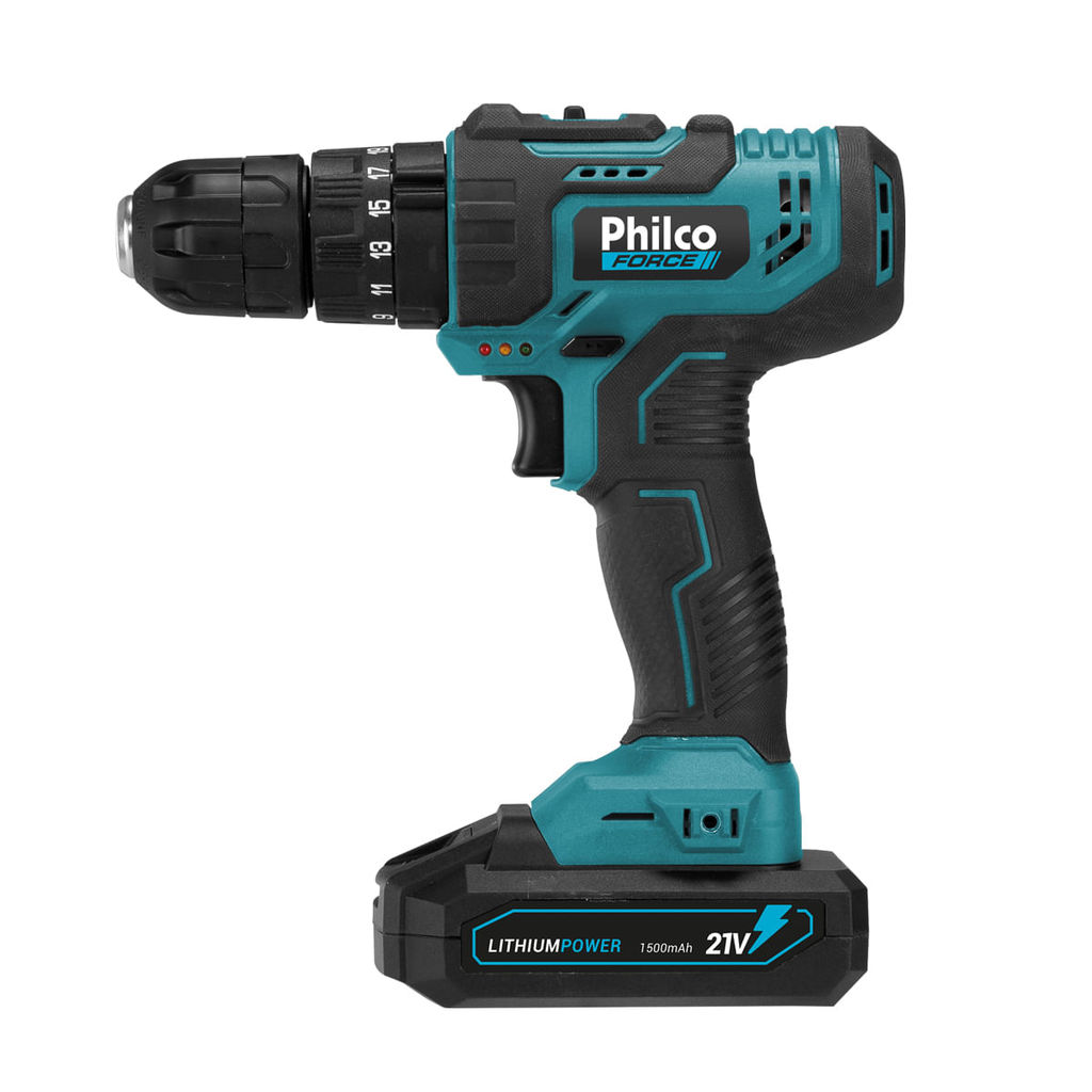 Parafusadeira Philco PPF21M Maleta + Fenda e Philips 21V em Oferta na Shopee