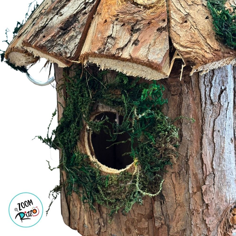 Enfeite Para Pendurar de Páscoa - Casa Redonda de Madeira com Musgo - 22x16,5x16,5cm - 1 unidade - Cromus - Rizzo · foto 2