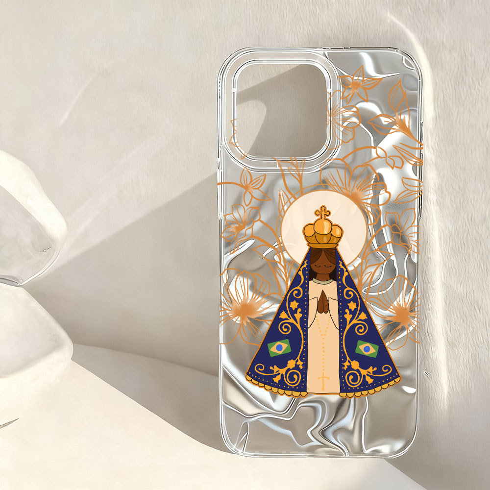 Capa Capinha Para iPhone 13 11 12 14 15 16 Plus Pro Max Nossa Senhora Gradiente Aurora Anti-Queda em Oferta na Shopee