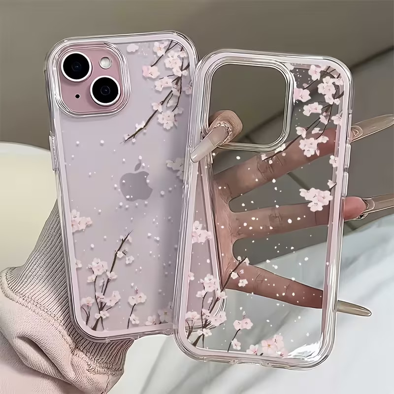Capinha Capa Material transparente TPU busto de ameixa IPhone XR 11 12 13 14 15 16 Pro MAX 14 15 16 Plus em Oferta na Shopee