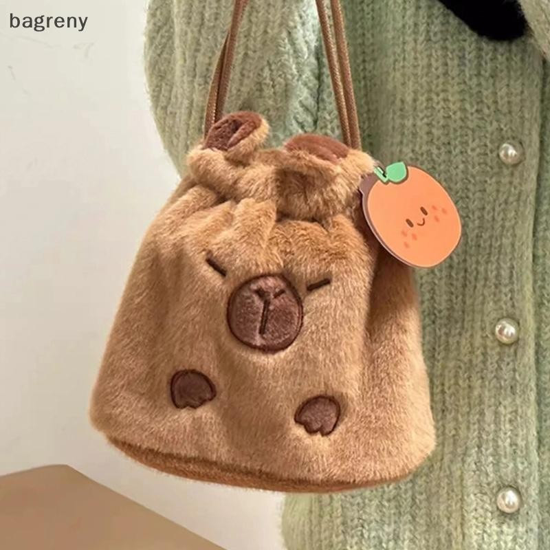 [bagreny] Capivara Bolsa De Armazenamento De Pelúcia Estudantes Lápis Papelaria Adorável…