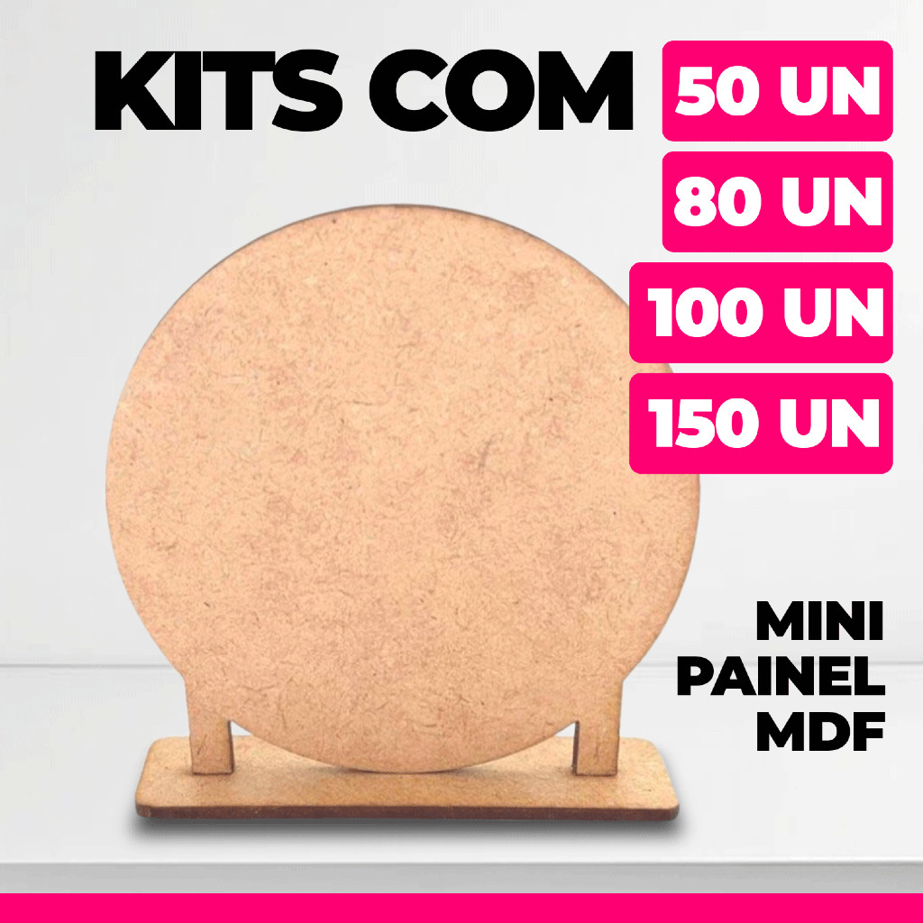 Mini Painel Redondo 6cm Kits 50/80/100/150 und em MDF - Cenário - Aniversários - Festa - Artesanato