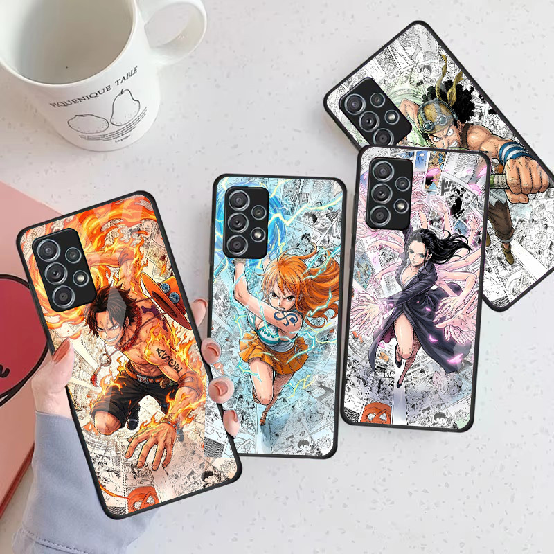 Uma Peça 52 Caso De Telefone Vidro Para Samsung Galaxy A16 A15 A25 A35 A55 A53 A54 A34 A14 A32 A52 4G 5G Capa A56 A54
