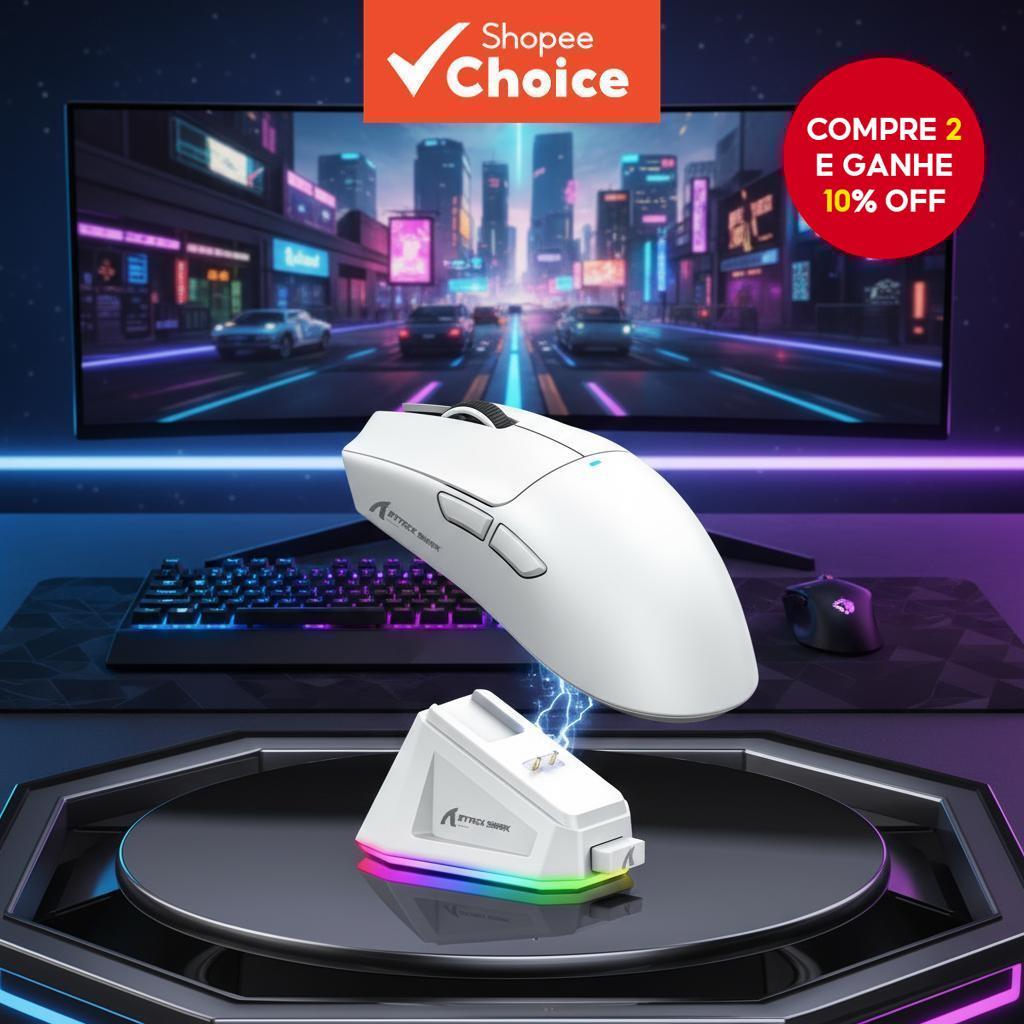 Mouse Gamer Attack Shark X11 Tri Mode 22000 Dpi Vermelho - Miniatura 5