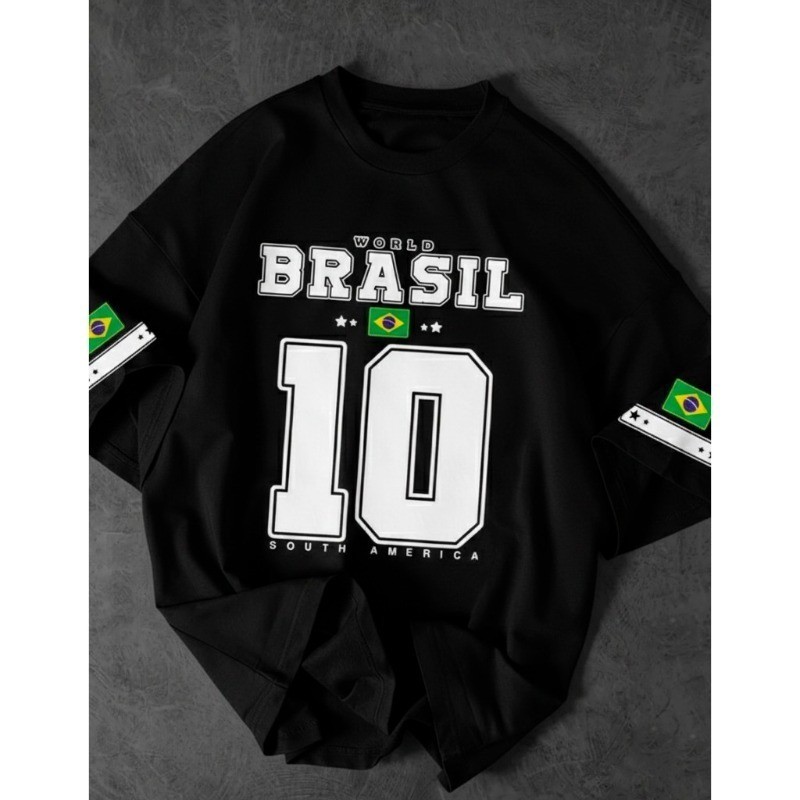 Camiseta do Brasil 10 Adulto e Infantil 100% Algodão  Copa do Mundo 2026 Lançamento Unissex