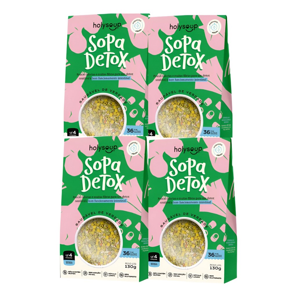 kIT 4 Sopa creme instantânea HolyFoods detox sem glúten vegana