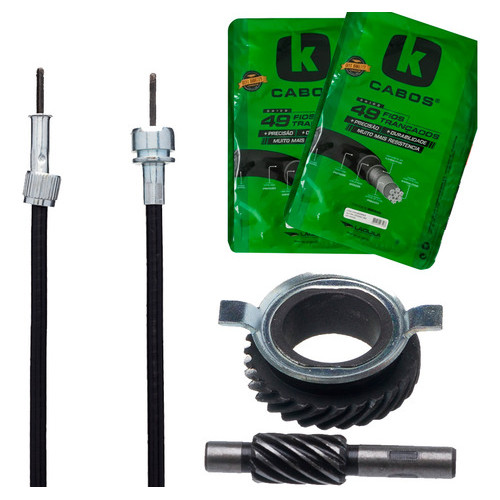 Kit Cabo Velocímetro + Engrenagem Ferro Ybr 125 Factor E / K