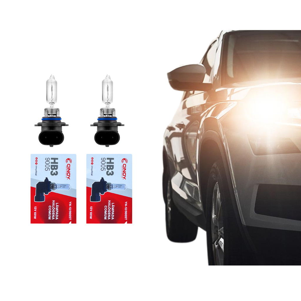 KIT 2 Lâmpadas 9005 HB3 12V 60W 4300K Halógena Amarela Automotiva Farol e Milha CINOY em Oferta na Shopee