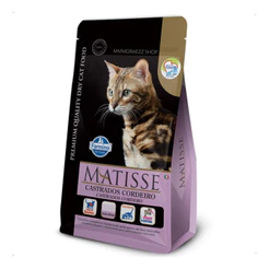 Matisse para Gatos Adultos Castrados de Todas as Raças Sabor Cordeiro e Arroz 7,5Kg