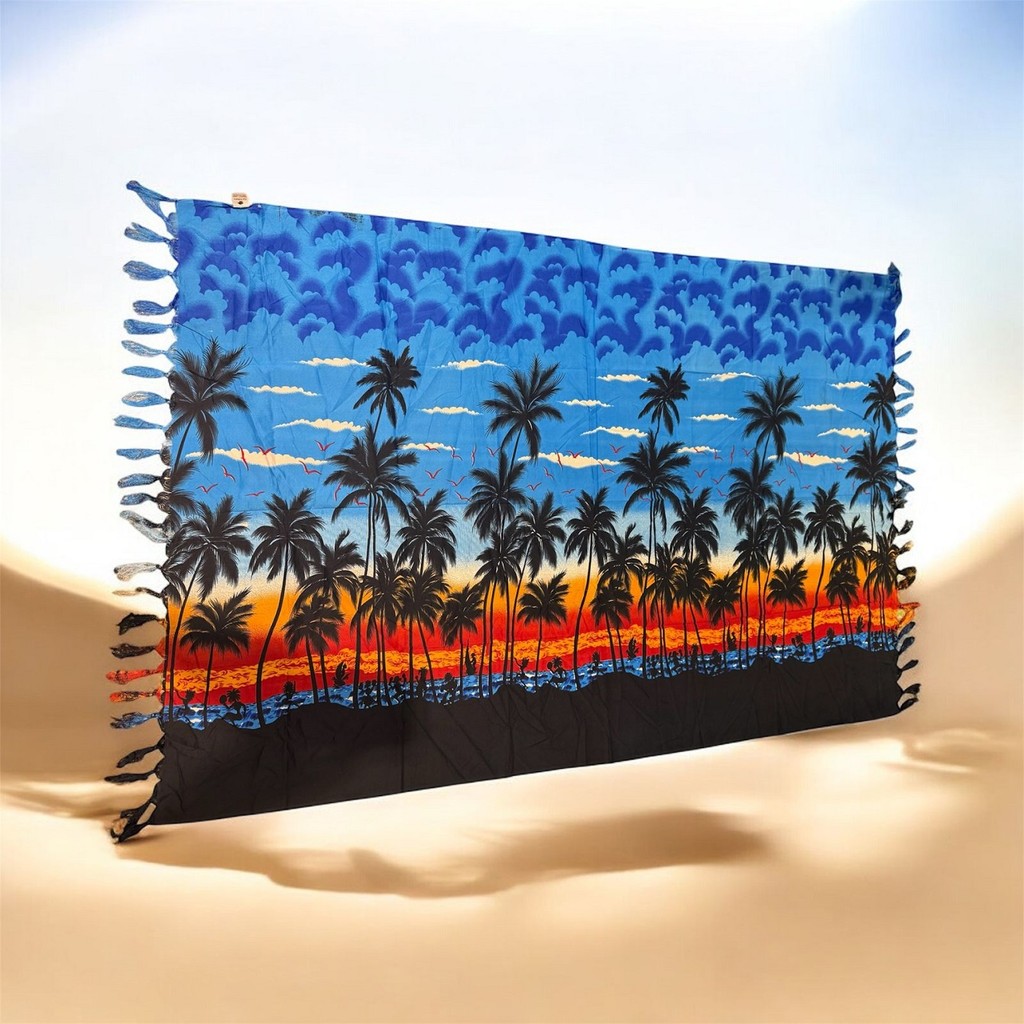 Canga Saida De Praia Poliester Paisagem Coqueiros Retangular em Oferta na Shopee