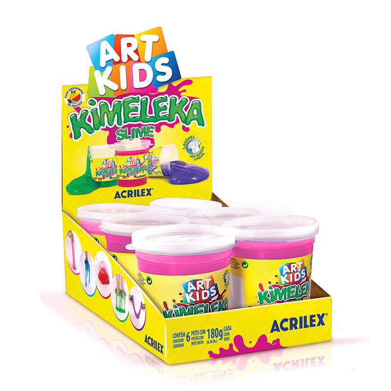 Kimeleka Slime Art Kids 180g Rosa com 6 unidades Acrilex