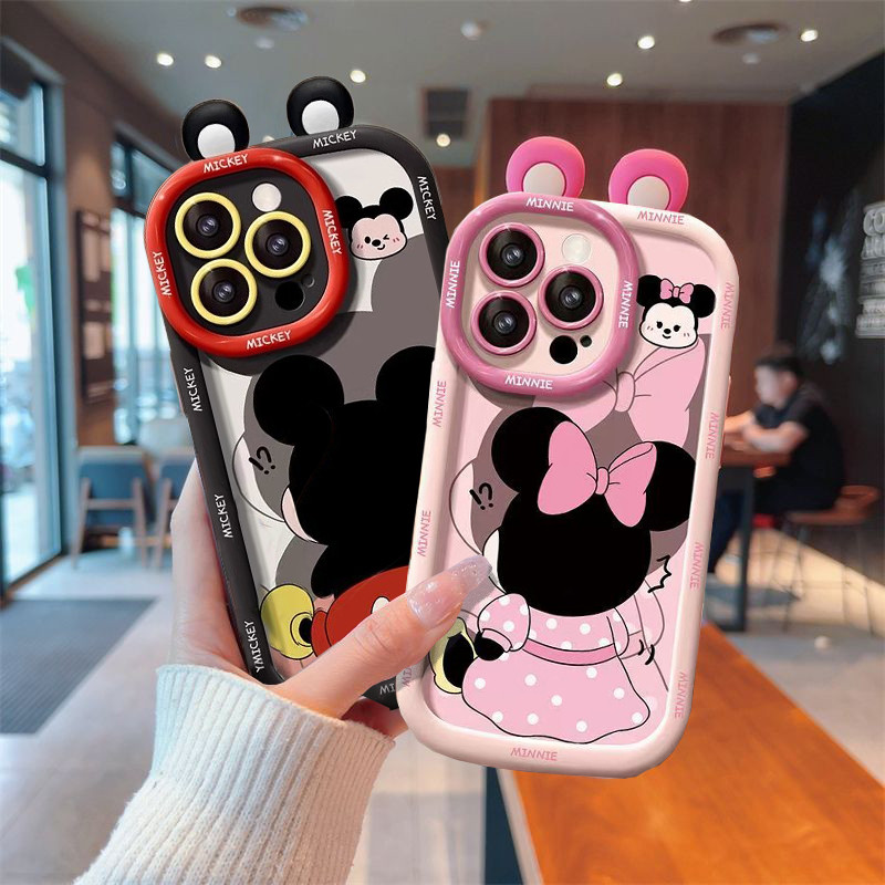 Capa Para Redmi Note 14 4G 12 13 PRO 5G 11S 11 14C 13C 12C 10C A3 POCO X3 Orelhas 3D Fofas Mickey Minnie Mouse De Silico em Oferta na Shopee