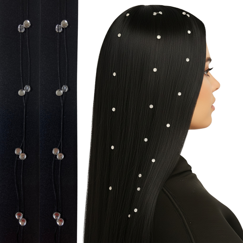 4 Fios Ponto De Luz Com Strass Cristal Feminino Para Cabelos