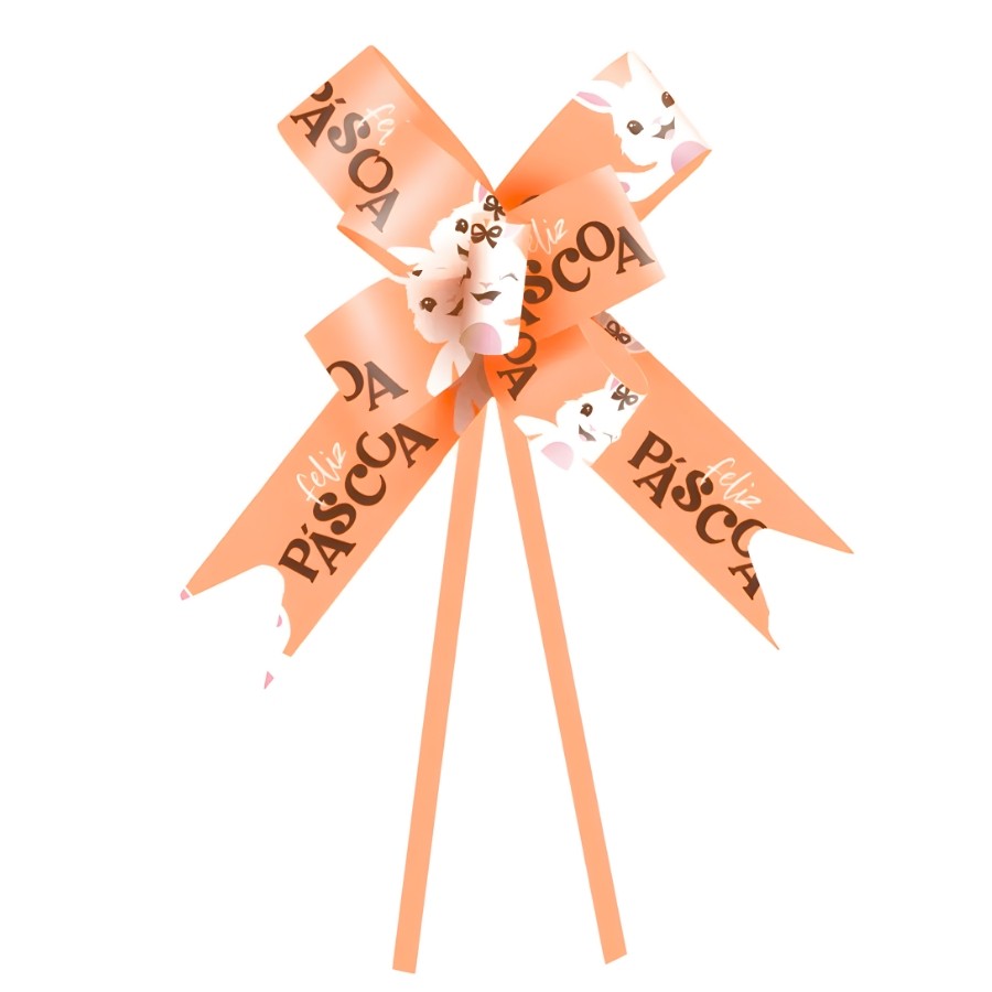 Laço Fácil - Páscoa Felicita Laranja - 10 unidades - Cromus - Rizzo em Oferta na Shopee