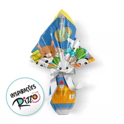 Saco Express 39x39cm Para Ovos de 350g a 500g - Máquina De Bichinhos Azul - 5 unidades - Cromus - Rizzo
