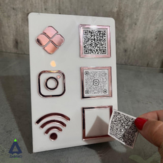 Placa Pix Acrílico 3 em 1 – QR Code Pix, Instagram e Wi-Fi em Oferta na Shopee