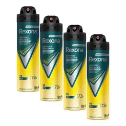 Kit 4 Desodorantes Rexona Men Aerossol Antitranspirante V8 150ml