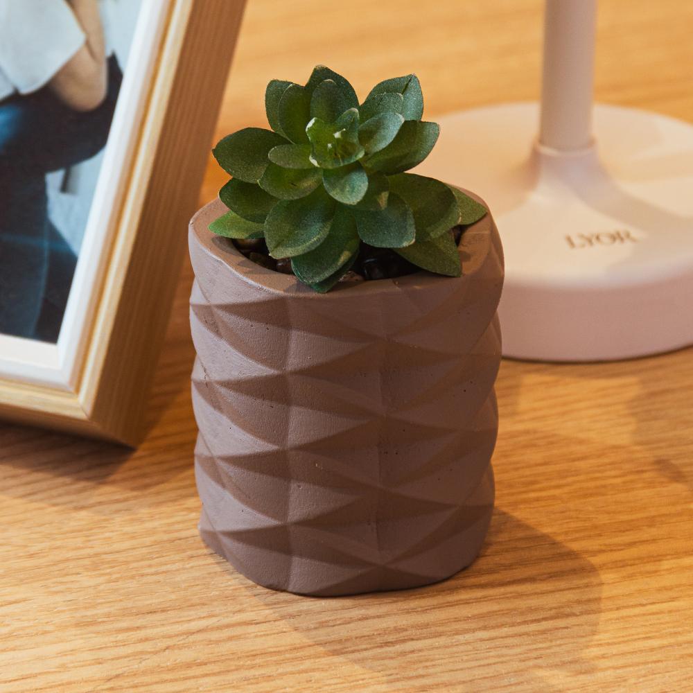 Cachepot Sucelenta Artificial Lyor Prismatto Cimento Marrom