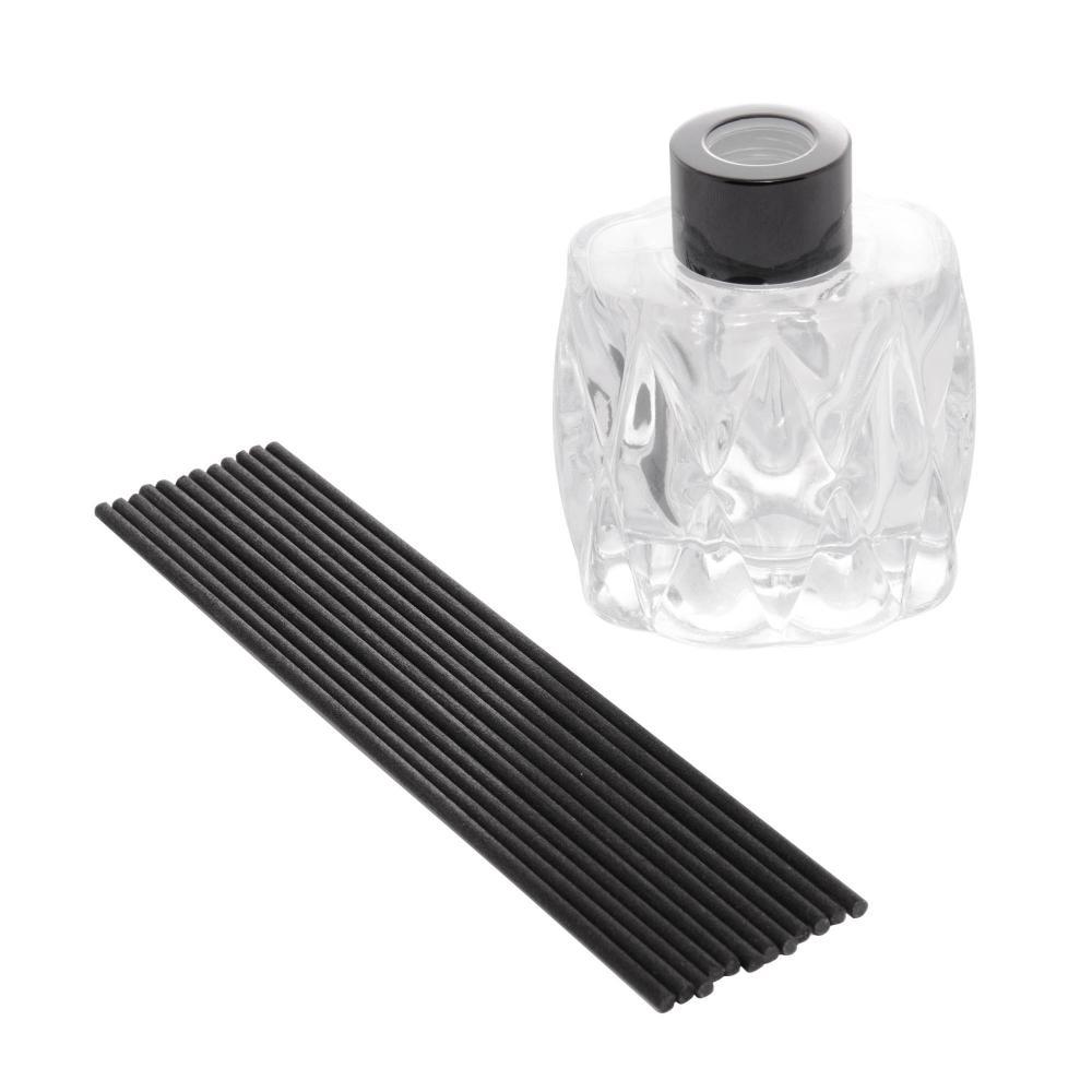 Difusor Lyor Diamond de Vidro com 8 Palitos Pretos 100ml