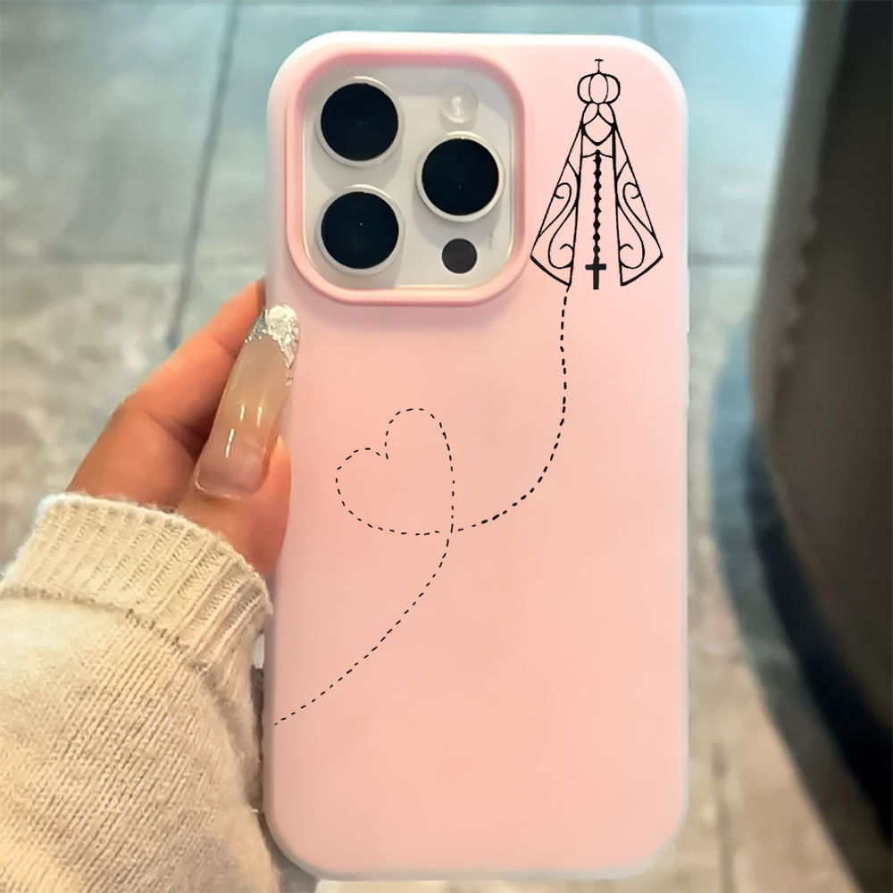 Nossa Senhora 2 Em 1 Geléia Capa Capinha Silicone Anti-impacto Para IPhone 13 11 12 14 15 16 17 16e Normal Pro Max Caso — imagem 2 de 2
