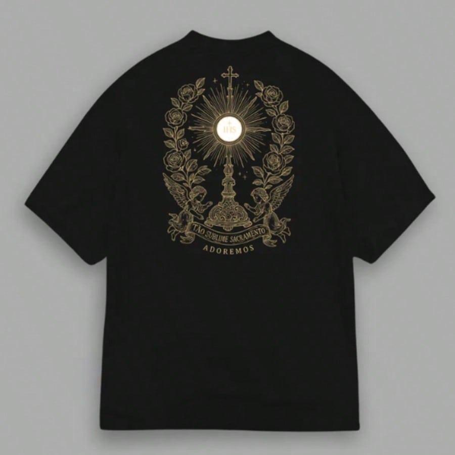 Camiseta Blusa Feminina Masculina Estampada Adoremos 100% Algodão Catolica