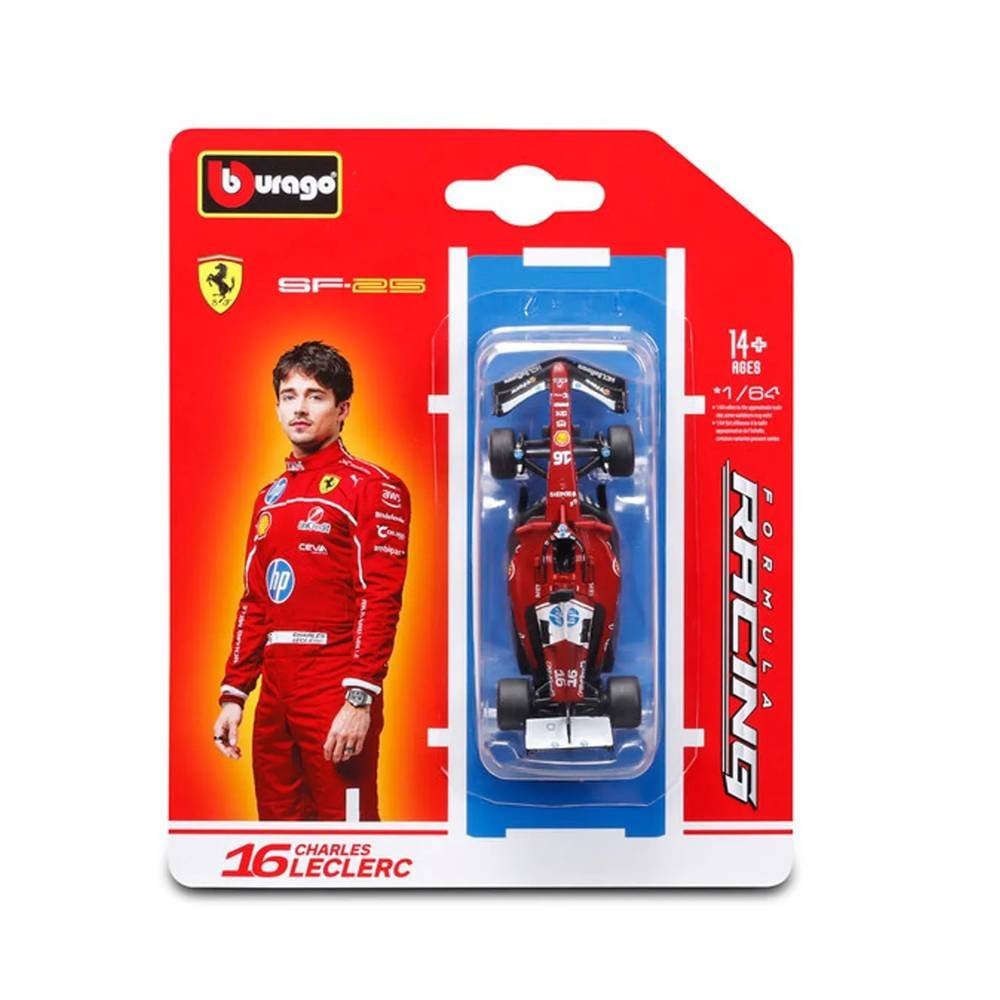 Miniatura Carro Formula 1 Ferrari SF-25 - #16 C. Leclerc - Formula Racing - (2025)- 1:64 - Burago