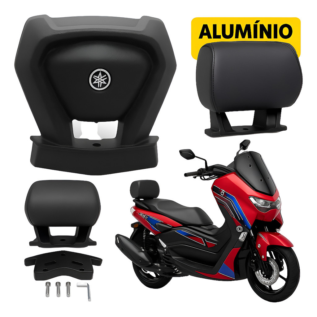 Encosto De Alumínio C/Apoio Para Garupa Yamaha Nmax 160