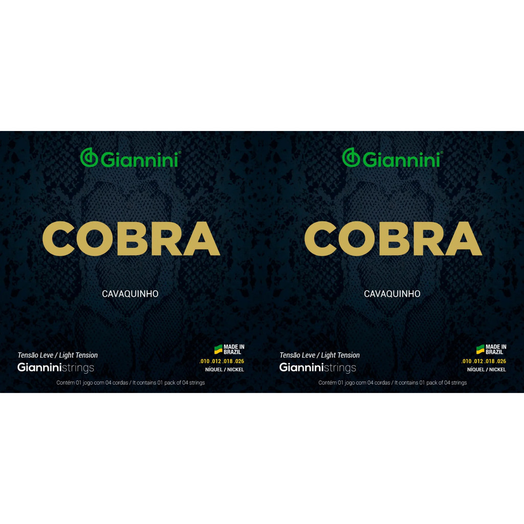 Kit 2 Encordoamentos Cavaquinho Giannini Cobra Tensão Leve
