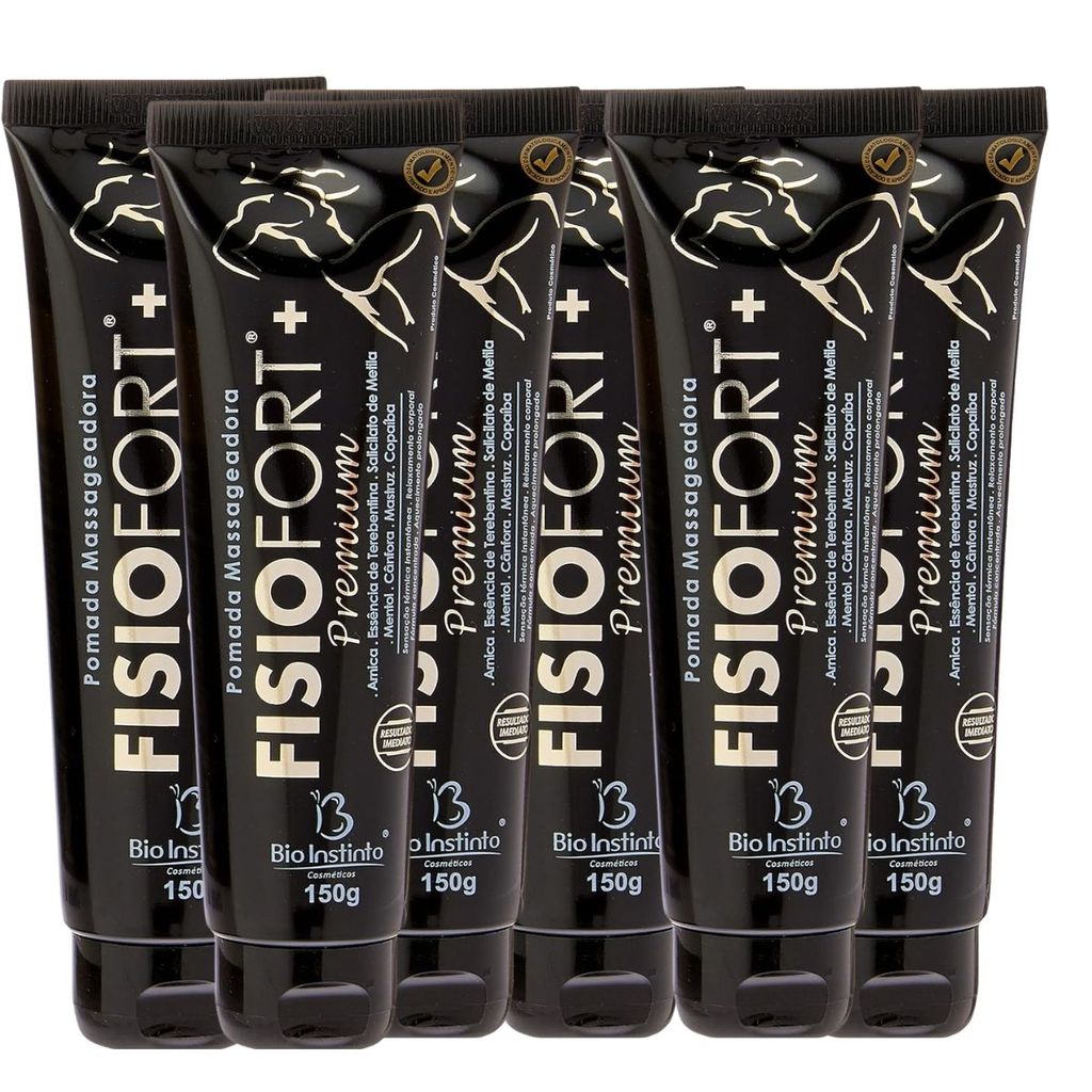 Kit 12  Pomada Massageadora Fisio Fort Premium 150g original - Bio Instinto