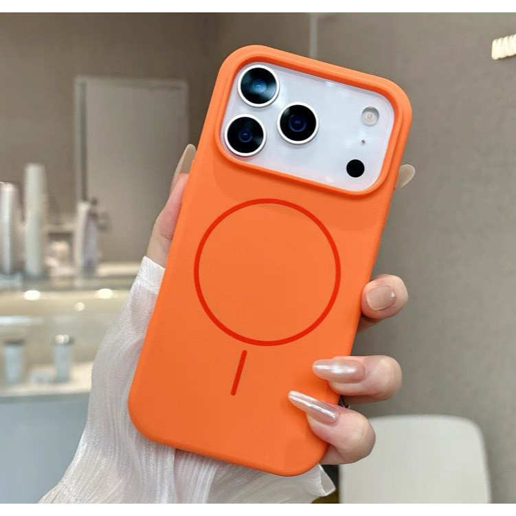 Case Silicone Redonda Magnética Magsafe Para iPhone 17 Pro Max 16 15 14 13 12 11 Traseira Magnética Anti-Queda em Oferta na Shopee