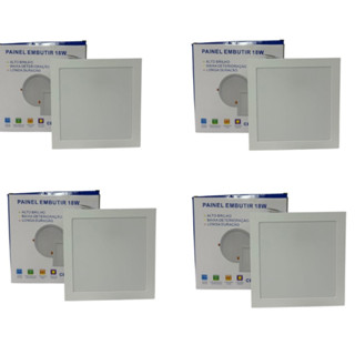 Kit 4 Luminária Plafon led 18w Quadrado Embutir Branca frio 6500k/Neutro 4000k Bivolt Pop 1ª Linha Promoção em Oferta na Shopee