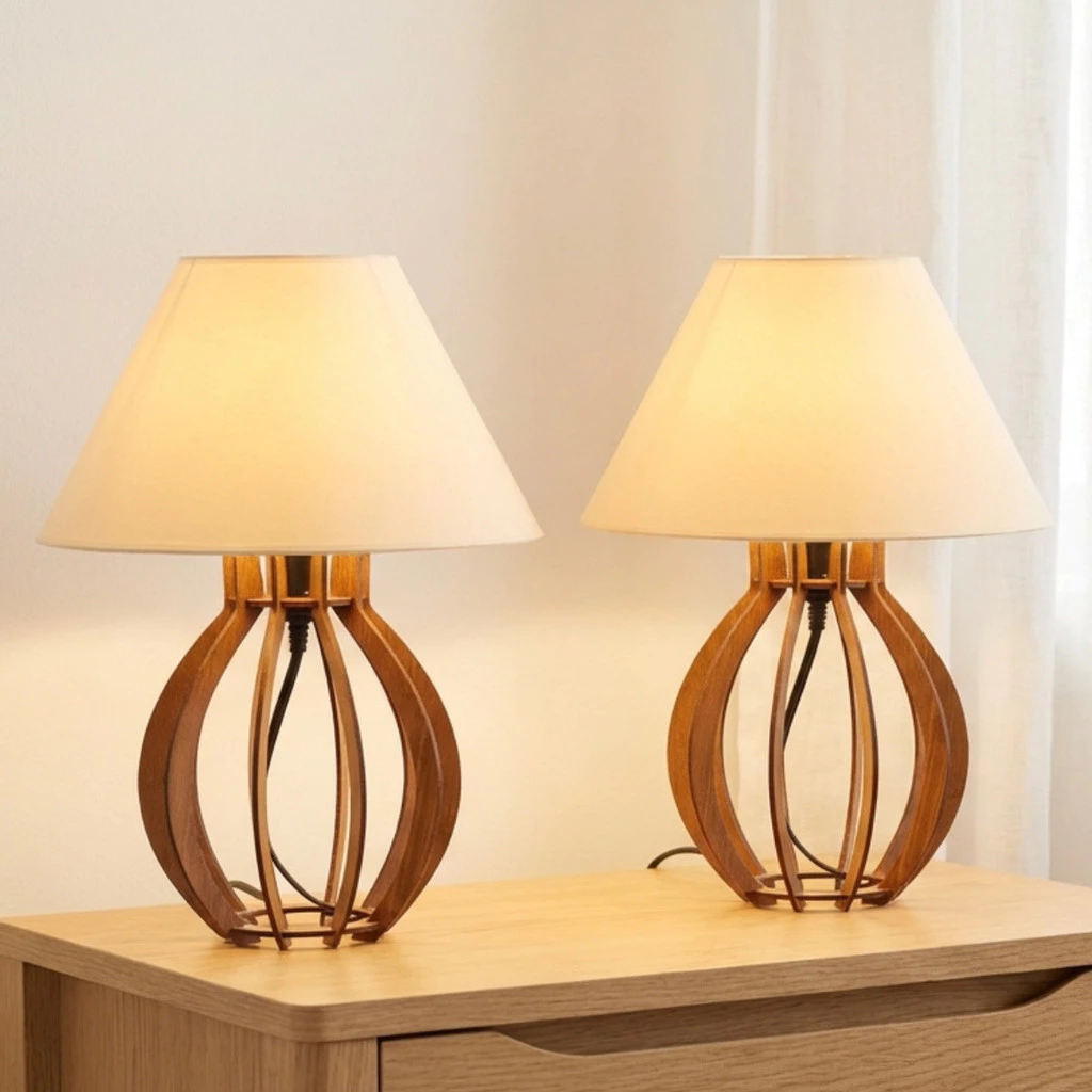 Kit 2 unidades Abajur La Finesse Cupula - Luminária Para Decoração Quarto e Sala — imagem 1