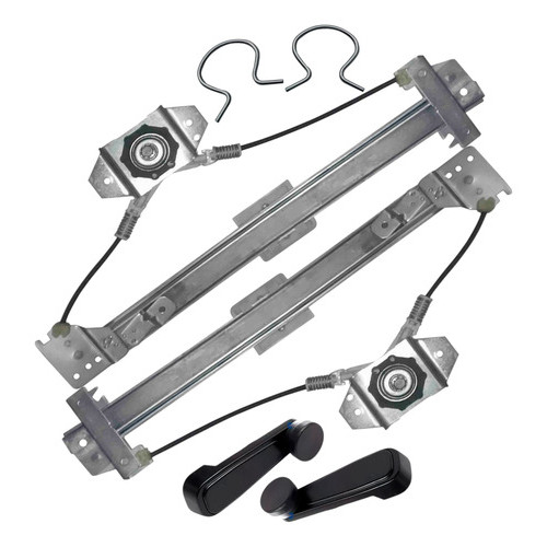Kit Máquina Engenho Vidro Traseiro Manual + Manivela+ Trava Classic Corsa Hatch/Sedan