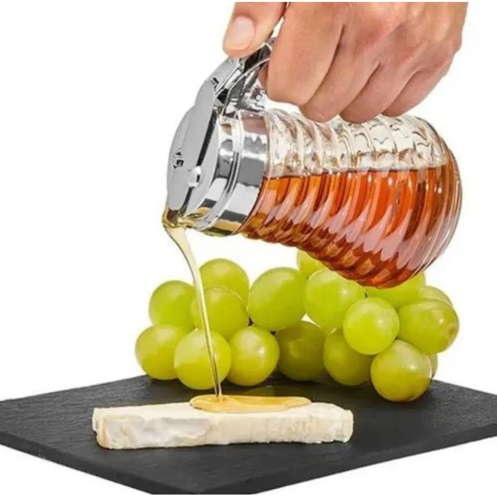 Porta Mel Meleira De Vidro Com Tampa Alca De Plastico 200ml em Oferta na Shopee