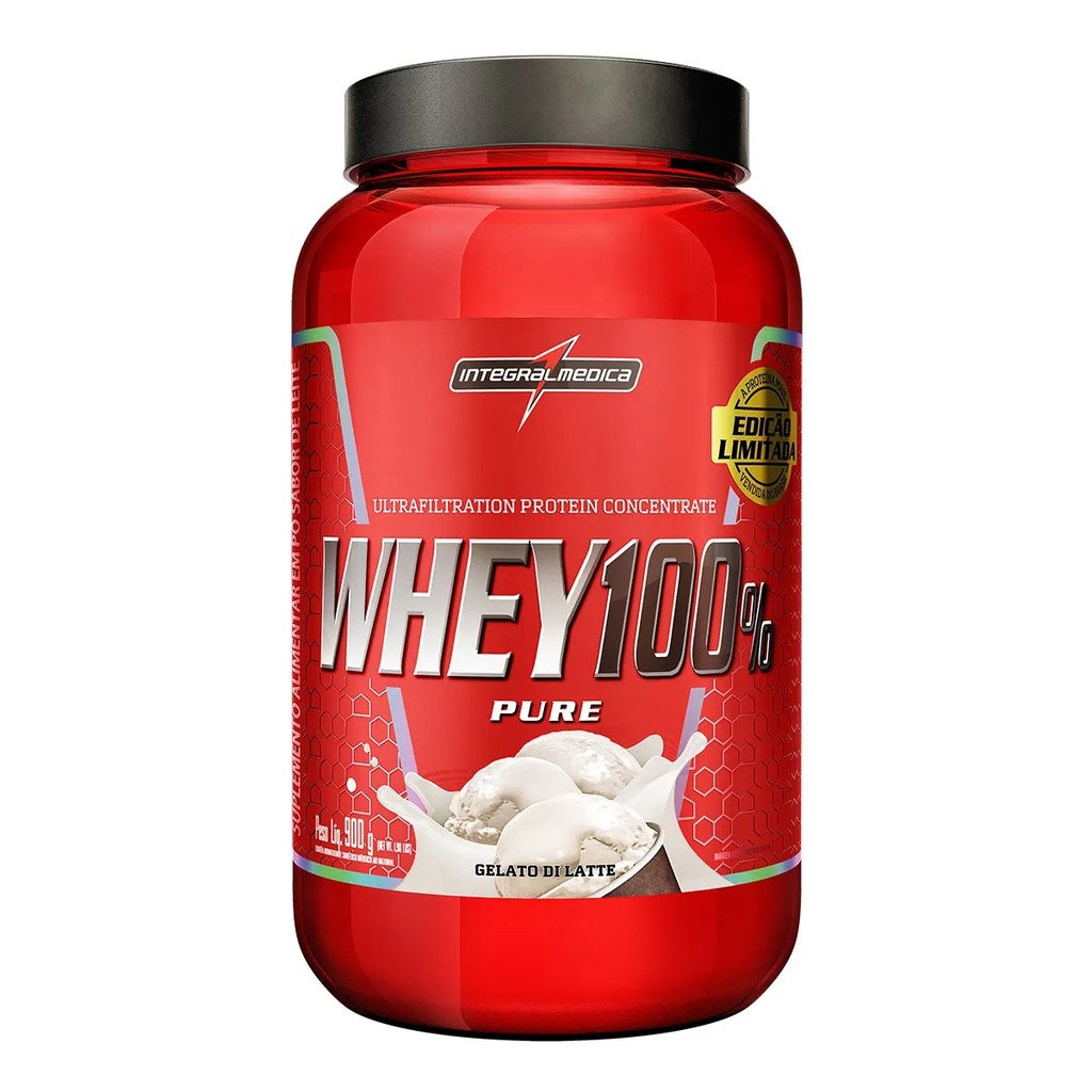 Whey 100% Pure Pote 900g Sabor Gelato Di Latte Integralmedica em Oferta na Shopee