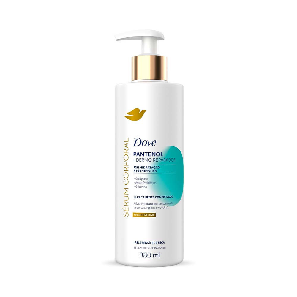 Dove Sérum Hidratante Corporal sem Perfume Pantenol Dermo Reparador 380ml em Oferta na Shopee