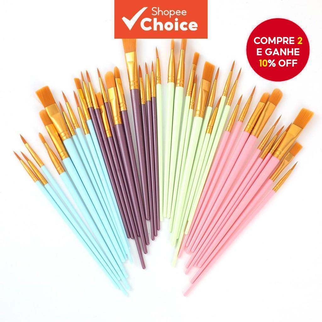  Conjunto de Pincéis para Pintura Aquarela e Óleo | Caneta de Lã de Nylon para Artistas